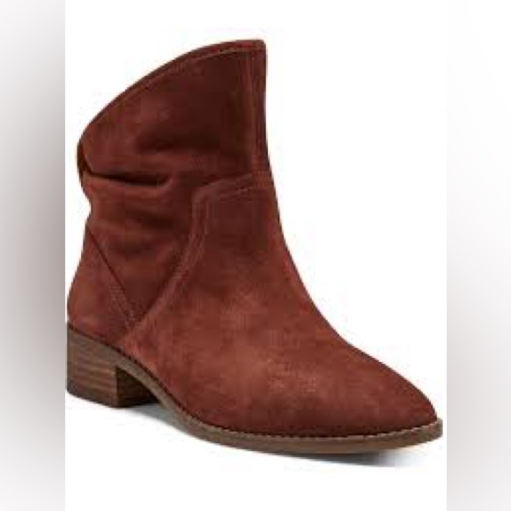Lucky Brand Lollin Brown Suede Ankle Bootie Boots Size 6.5